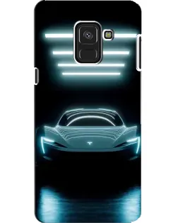 Чехол для Samsung Galaxy A8 2018 (A530F) с картинкой «Tesla в неоне»