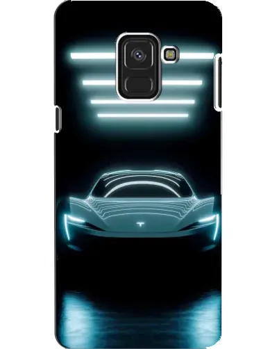 Чехол для Samsung Galaxy A8 2018 (A530F) с картинкой «Tesla в неоне»