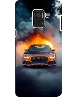 Чехол для Samsung Galaxy A8 2018 (A530F) с картинкой «Audi в огненном дыму»
