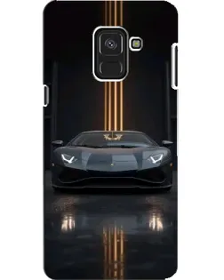 Чехол для Samsung Galaxy A8 2018 (A530F) с картинкой «Lamborghini золотые линии»