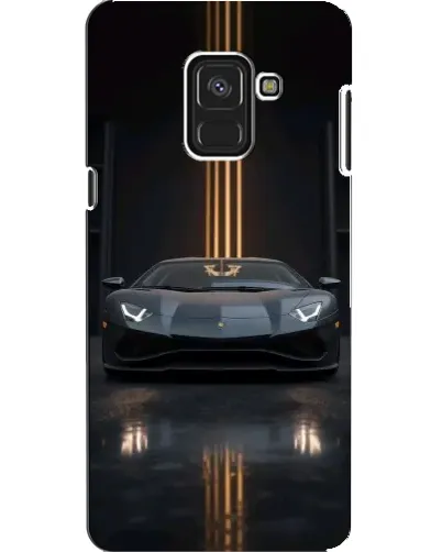 Чехол для Samsung Galaxy A8 2018 (A530F) с картинкой «Lamborghini золотые линии»