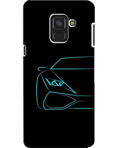 Чехол для Samsung Galaxy A8 2018 (A530F) с картинкой «Голубой силуэт Lamborghini»