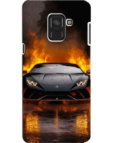 Чехол для Samsung Galaxy A8 2018 (A530F) с картинкой «Lamborghini в огне»