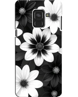 Чехол для Samsung Galaxy A8 2018 (A530F) с картинкой «Монохромные астры»