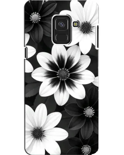 Чехол для Samsung Galaxy A8 2018 (A530F) с картинкой «Монохромные астры»