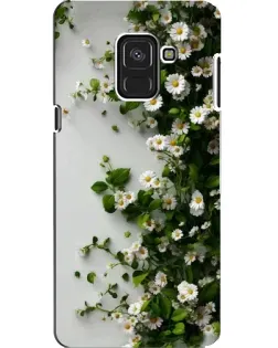 Чехол для Samsung Galaxy A8 2018 (A530F) с картинкой «Ветка мелких белых цветов»