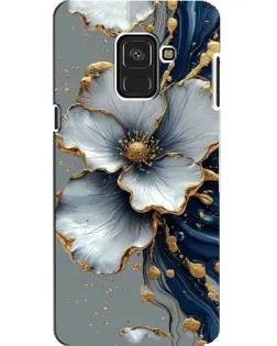 Чехол для Samsung Galaxy A8 2018 (A530F) с картинкой «Белый цветок и золотой флюид»