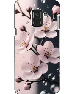 Чехол для Samsung Galaxy A8 2018 (A530F) с картинкой «Нежная сакура и капли»