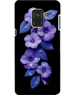 Чехол для Samsung Galaxy A8 2018 (A530F) с картинкой «Фиолетовые цветы с росою»