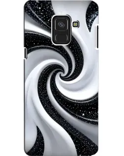 Чехол для Samsung Galaxy A8 2018 (A530F) с картинкой «Черно-белая спираль»