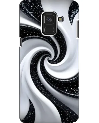 Чехол для Samsung Galaxy A8 2018 (A530F) с картинкой «Черно-белая спираль»