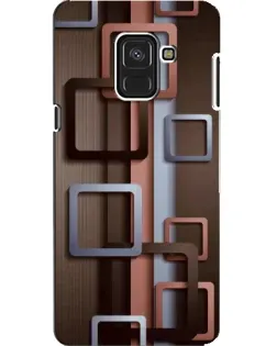 Чехол для Samsung Galaxy A8 2018 (A530F) с картинкой «Коричневые объемные квадраты»