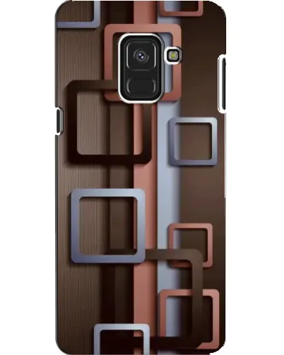 Чехол для Samsung Galaxy A8 2018 (A530F) с картинкой «Коричневые объемные квадраты»