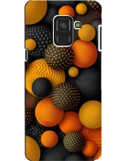 Чехол для Samsung Galaxy A8 2018 (A530F) с картинкой «Объемные оранжевые сферы»