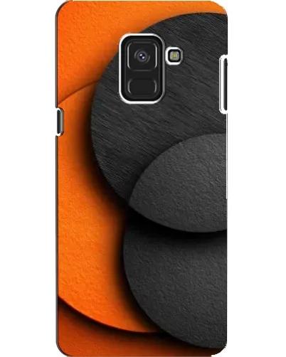 Чехол для Samsung Galaxy A8 2018 (A530F) с картинкой «Геометрия оранжевых кругов»