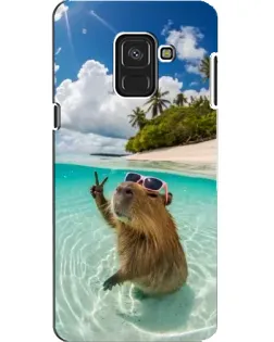 Чехол для Samsung Galaxy A8 2018 (A530F) с картинкой «Капибара на море»