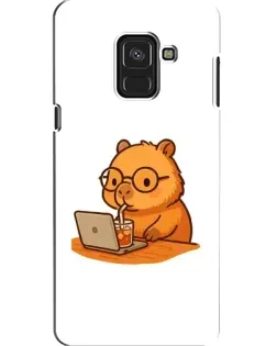 Чехол для Samsung Galaxy A8 2018 (A530F) с картинкой «Капибара с ноутбуком»
