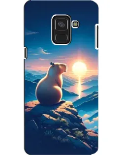 Чехол для Samsung Galaxy A8 2018 (A530F) с картинкой «Закат солнца с капибарой»