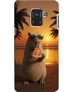 Чехол для Samsung Galaxy A8 2018 (A530F) с картинкой «Капибара с пиццей»