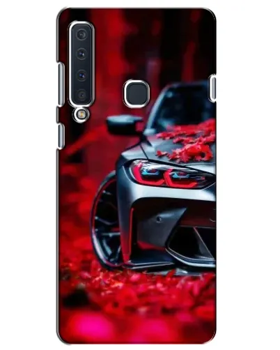 Чехол для Samsung Galaxy A9 2018 (A920) с картинкой «Спортивная BMW и цветы»