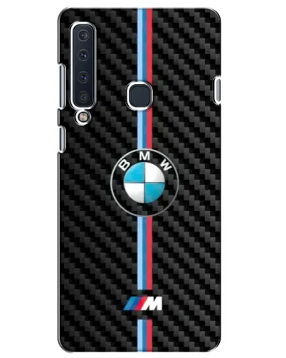 Чехол для Samsung Galaxy A9 2018 (A920) с картинкой «Эмблема BMW и карбон»