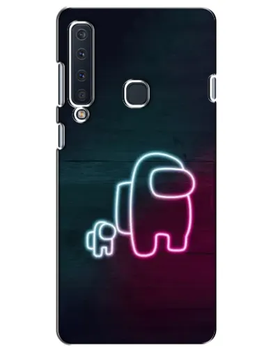 Чехол для Samsung Galaxy A9 2018 (A920) с картинкой «Among Us неон-арт»