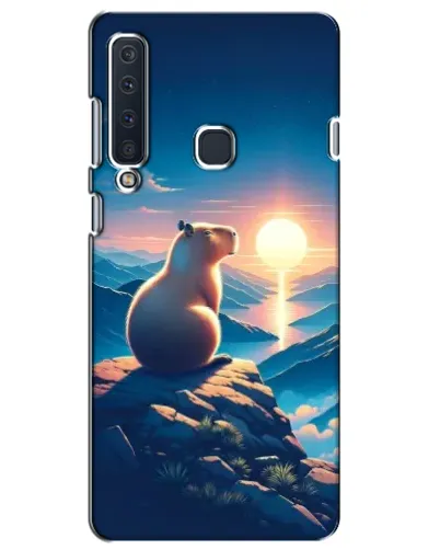 Чехол для Samsung Galaxy A9 2018 (A920) с картинкой «Закат солнца с капибарой»