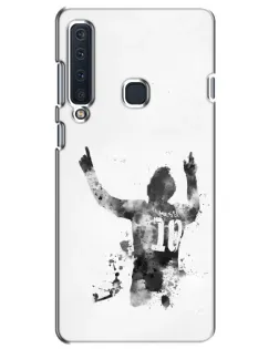 Чехол для Samsung Galaxy A9 2018 (A920) с картинкой «Черно-белый силуэт Месси»