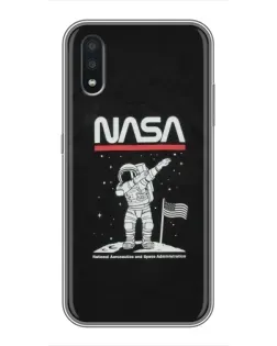 Чехол для Samsung Galaxy A01 Core с картинкой «NASA — шагаем по Луне»