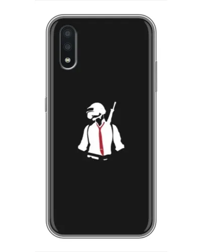 Чехол для Samsung Galaxy A01 Core с картинкой «PUBG — силуэт воина»