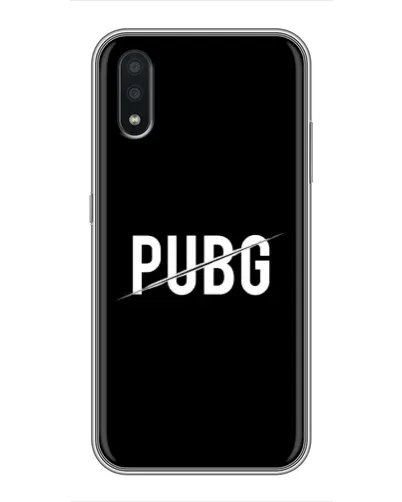 Чехол для Samsung Galaxy A01 Core с картинкой «PUBG — белый логотип»