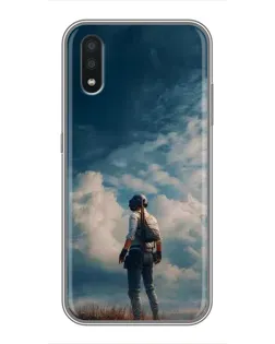 Чехол для Samsung Galaxy A01 Core с картинкой «Герой PUBG на скале»