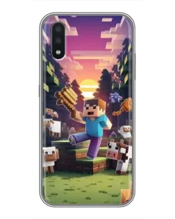 Чехол для Samsung Galaxy A01 Core с картинкой «Стив на ферме»