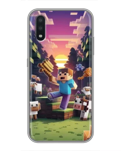 Чехол для Samsung Galaxy A01 Core с картинкой «Стив на ферме»