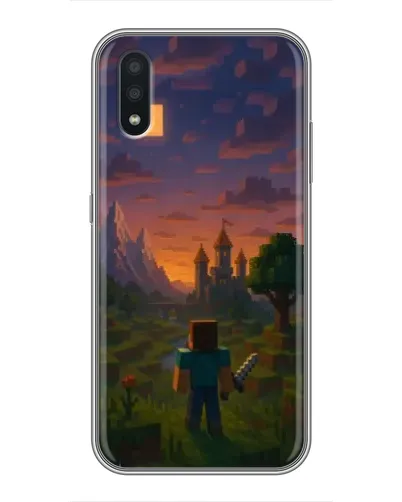 Чехол для Samsung Galaxy A01 Core с картинкой «Стив у башни»