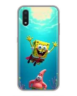Чехол для Samsung Galaxy A01 Core с картинкой «Спанч Боб под водой»