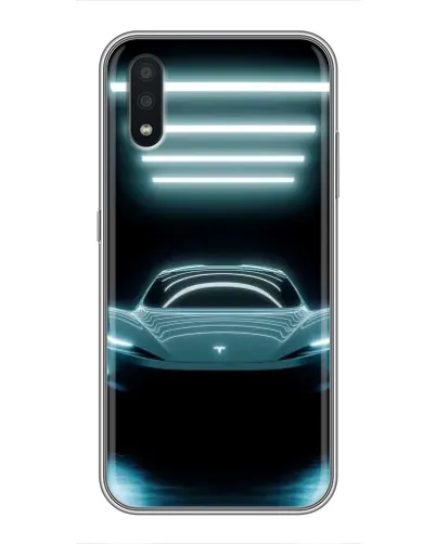Чехол для Samsung Galaxy A01 Core с картинкой «Tesla в неоне»