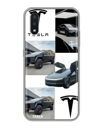 Чехол для Samsung Galaxy A01 Core с картинкой «Коллаж Cybertruck Tesla»