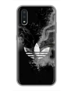 Чехол для Samsung Galaxy A01 с картинкой «Абстрактный дым Adidas»