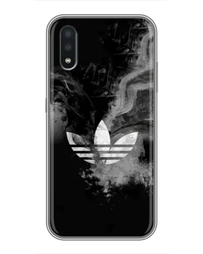 Чехол для Samsung Galaxy A01 с картинкой «Абстрактный дым Adidas»