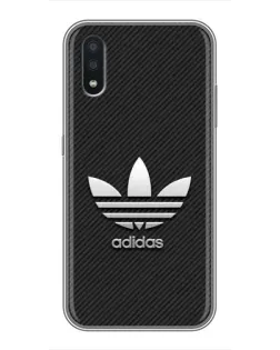 Чехол для Samsung Galaxy A01 с картинкой «Adidas Карбоновая текстура»