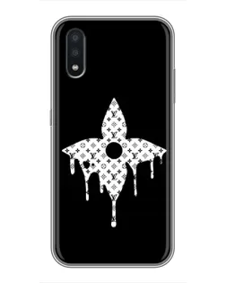 Чехол для Samsung Galaxy A01 с картинкой «Цветочная монограмма»