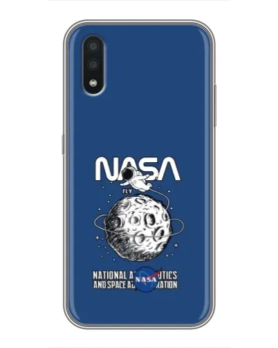 Чехол для Samsung Galaxy A01 с картинкой «NASA — лунная миссия»