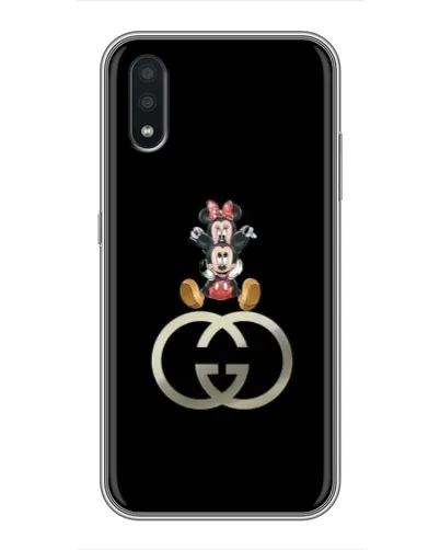 Чехол для Samsung Galaxy A01 с картинкой «Минни Маус на лого»