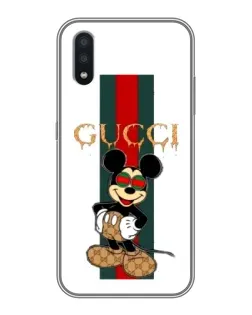 Чехол для Samsung Galaxy A01 с картинкой «Микки Маус Gucci — полосы»
