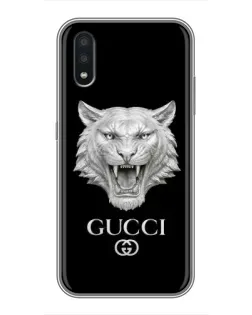 Чехол для Samsung Galaxy A01 с картинкой «Gucci — серебряный лев»