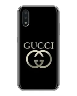 Чехол для Samsung Galaxy A01 с картинкой «Gucci — золото на черном»