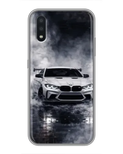 Чехол для Samsung Galaxy A01 с картинкой «BMW сквозь туман» Чехол для Samsung Galaxy A01 с картинкой «BMW сквозь туман»