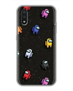Чехол для Samsung Galaxy A01 с картинкой «Космический паттерн Among Us»