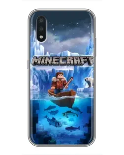 Чехол для Samsung Galaxy A01 с картинкой «Minecraft ледяной мир»